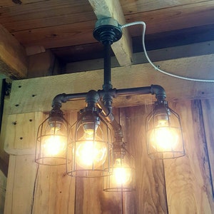 Industrial Lighting Rustic Chandelier, UL LISTED!!, Iron Pipe Ceiling Light, Edison Bulb Chandelier, Rustic Lighting, Farm House Lighting