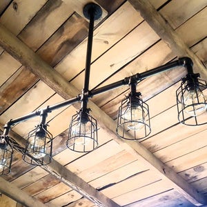 Industrial Lighting Chandelier, UL LISTED, Rustic Extra LONG Industrial Chandelier, Modern Industrial, Farm House Chandelier