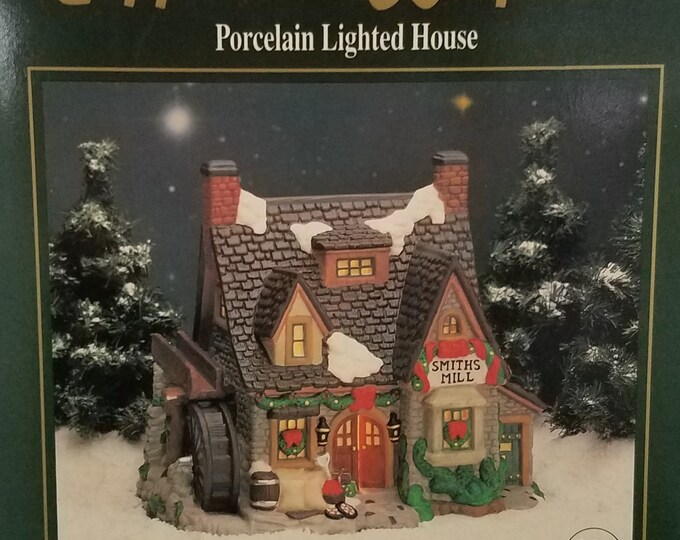 Lighted Large Christmas House, Copperfield Keepsake Porcelain Lighted