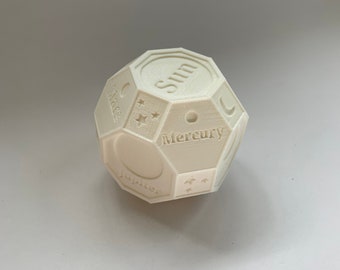 Solar System on Truncated Cuboctahedron Custom, 3D Printed, Solar System Polyhedron, Outerspace Toy, Solar System Kids, Fun & Educational
