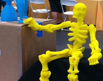 Large Articulated Skeleton 3D Printed, 21" Tall, Custom