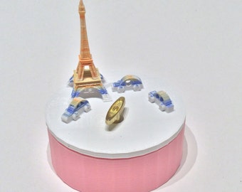Paris  Music Box 3D Printed , “You Are My Sunshine”,  Musical Box, Music Boxes, Personalized Music Box, WIND UP, Eiffel, Blue, Orange