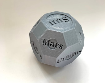 Solar System on Truncated Cuboctahedron Custom, 3D Printed, Solar System Polyhedron, Outerspace Toy, Solar System Kids, Fun & Educational