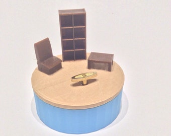 Music Box 3D Printed , “You Are My Sunshine”, Musical Box, Music Boxes, Personalized Music Box, WIND UP, Book Shelf, Table, Chair, Wood, BN