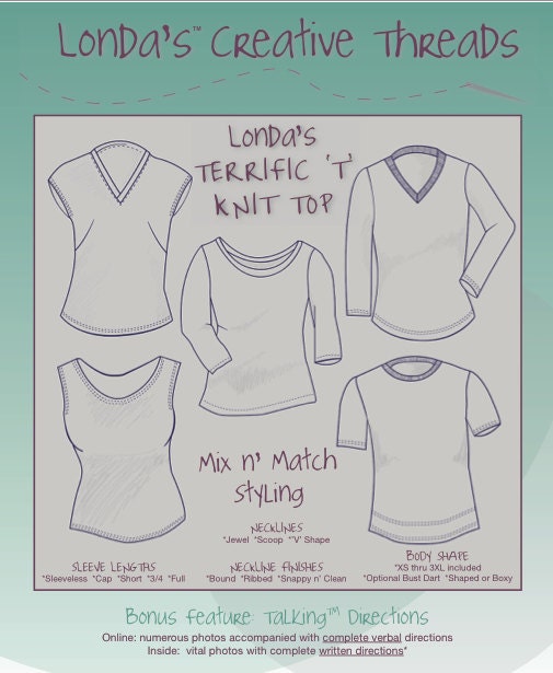 Top Sewing Pattern Knit Fabric Pattern Knit Top Sewing Etsy