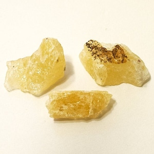 Yellow Satyaloka Quartz - Yellow Azeztulite Synergy 12 stones - Very Rare Raw Natural Specimens - .7 - .9 in.  / 1.7 - 2.2 cm