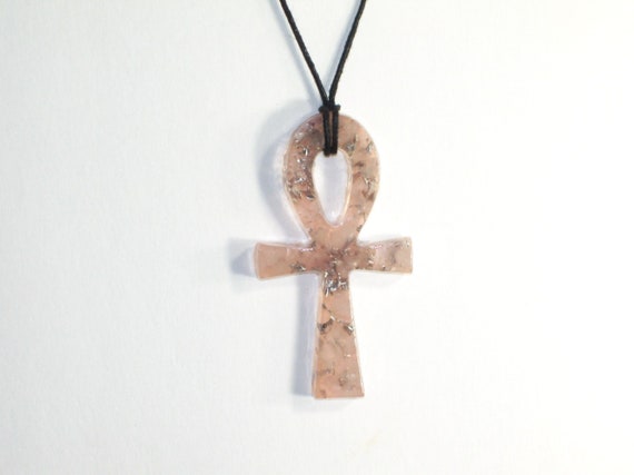 Rose Quartz Orgone Pendant - Orgone Necklace -  Ankh Necklace - Ankh Pendant - Egyptian Charms - Spiritual Gifts