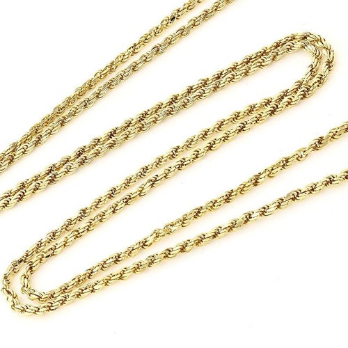 18K Gold 3MM Diamond Cut Rope Chain 