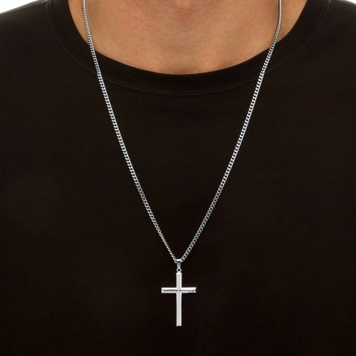 Italian Sterling Silver Cross Pendant W 