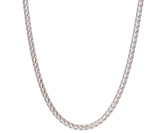 925 Solid Sterling Silver 2MM  Franco Chain Necklace - Multiple Sizes Available