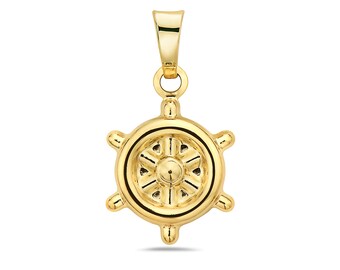 14kt Yellow Gold 1pt Diamond Ship Wheel Pendant 14kt Yellow Gold 1pt Diamond Ship Wheel Pendant