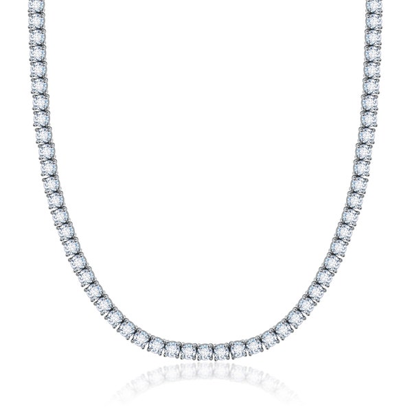 Unisex Sterling Silver 4mm Cubic Zirconia Tennis Necklace Available in 16"-30"