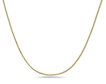 10K Yellow Gold 2MM Spiga Wheat Chain Necklace lobster lock-16"-24" Unisex Gold  Chain Necklace Perfect for everyday wear.