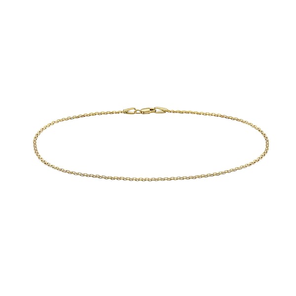 10K Yellow Gold 1.5MM Bismarck Chain Anklet- 10" Perfect For Everyday Wear