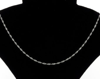 Italian Sterling Silver 2.5mm Singapore Chain Necklace