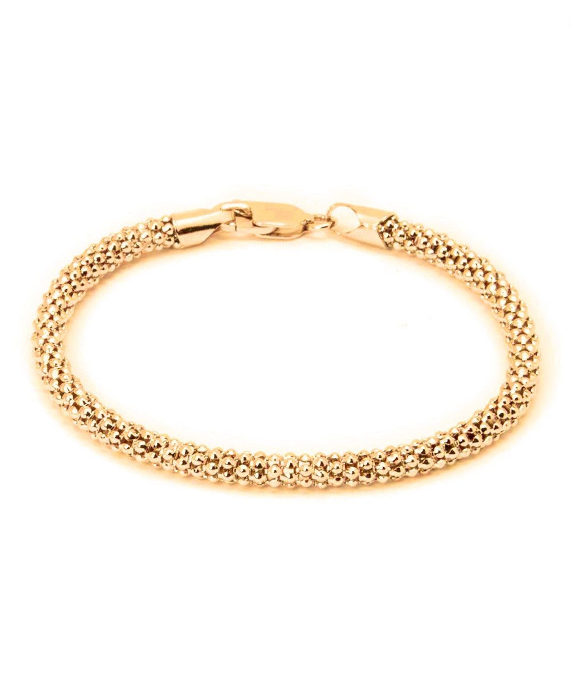 925 Sterling Silver 7.5 Coreana Popcorn Chain Bracelet Etsy