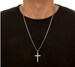 Italian Sterling Silver Cross Pendant w/ Cuban Chain 