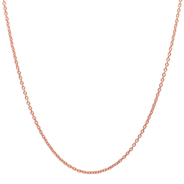 10K Rose Gold 2.0MM Round Rolo Link Chain Necklace