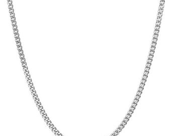 Genuine Platinum 950 Solid Diamond Cut Cuban/Curb Chain Necklace -1.0mm Thick