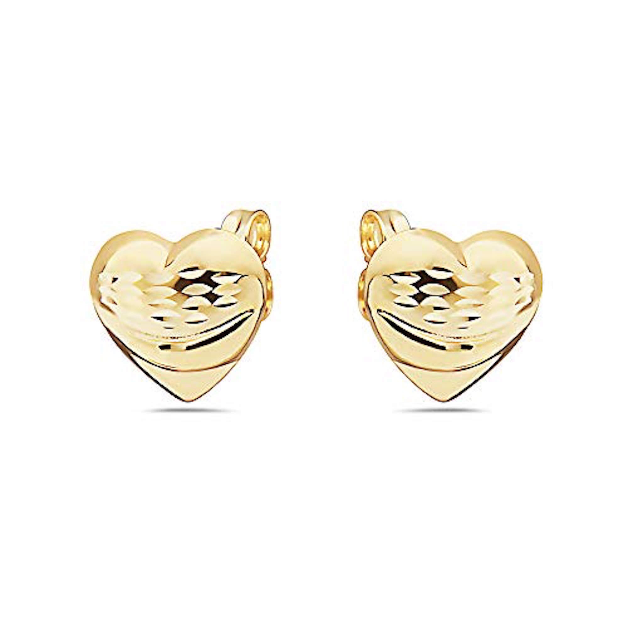 Jewelers 14K Solid Gold Heart Stud Earrings Butterfly - Etsy