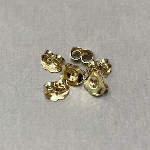 14K Solid Gold 6MMx5.2MM Butterfly Earring Backs - Yellow - Set of 3 Pairs -Replacement earring backs