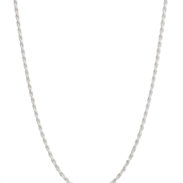 Sterling Silver 2mm Diamond Cut Rope Chain Necklace - Made In Italy