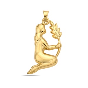 14K Yellow Gold Virgo Sign Pendant Fine Jewelry Best Gift For Women Girls Kids Teens Unisex zodiac star signs
