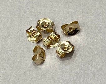 14K Solid Gold 5MM Butterfly Earring Backs - Yellow - Set of 3 Pairs -Replacement earring backs