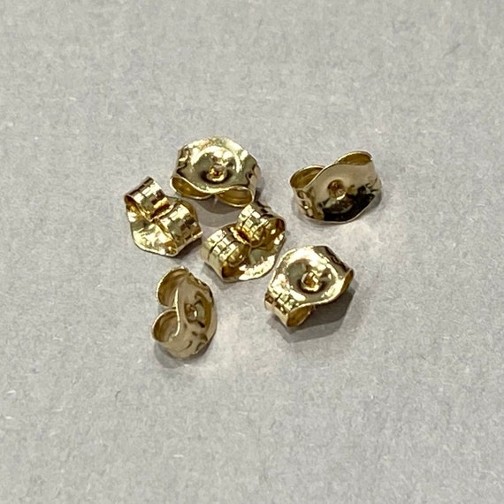14K Solid Gold 5MM Butterfly Earring Backs Yellow Set of 3 Pairs