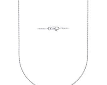 Sterling Silver 1.5MM Diamond Cut Rope Chain Necklace - Made In Italy - Multiple size Available