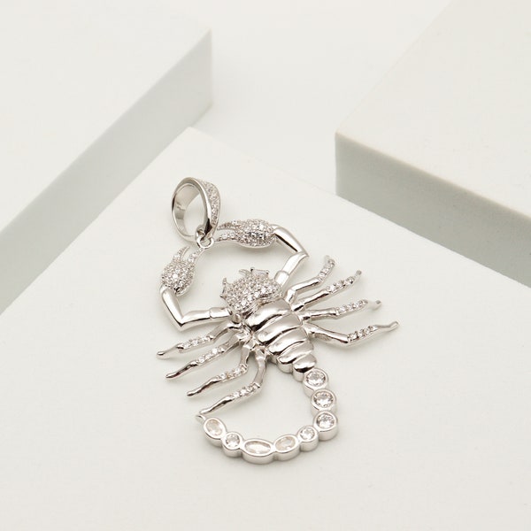 925 Sterling Silver Iced Out Scorpion Pendants (Gold & Silver)