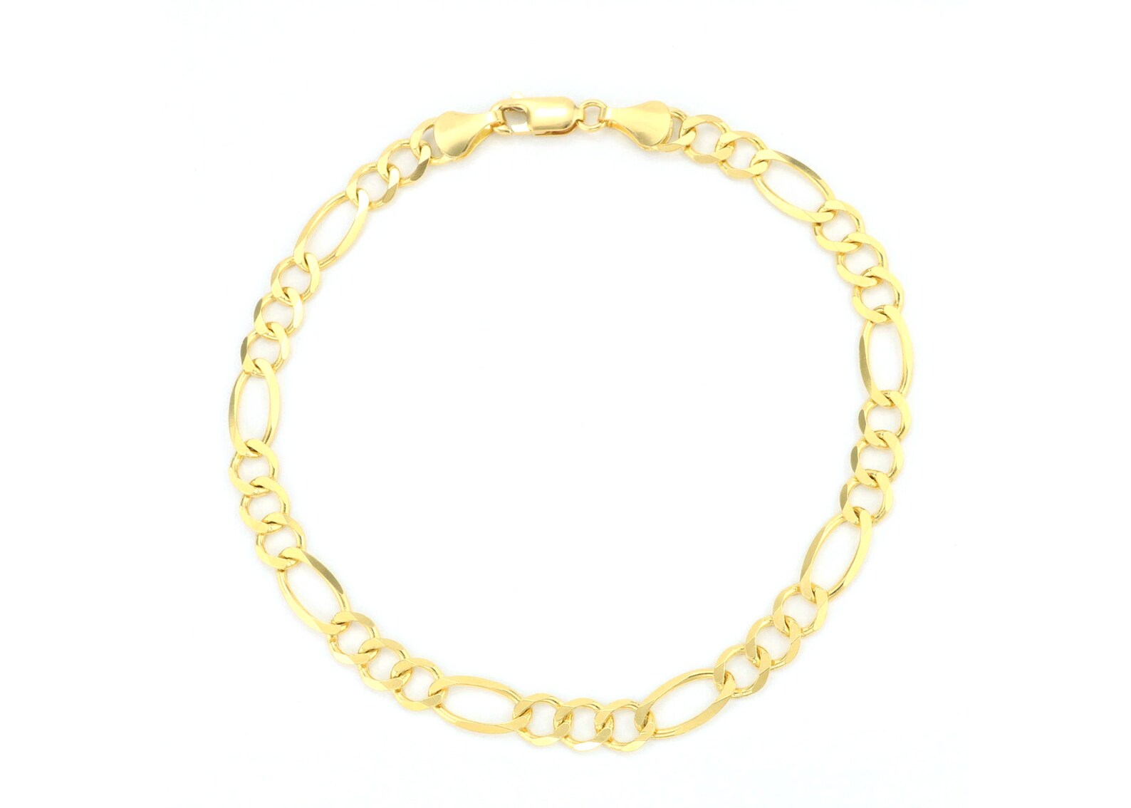 10K Gold 5.5mm Figaro 31 Link Chain Bracelet/or Necklace - Etsy