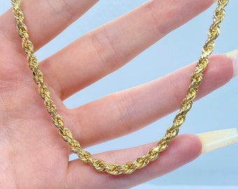 14k 4mm Rope Chain - Etsy