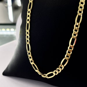10K Gold 5.5mm Figaro 31 Link Chain Bracelet/or Necklace made in Italy ...