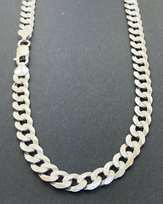 925 Sterling Diamond Cut Silver Cuban Link Chain Necklace (Clasp 5