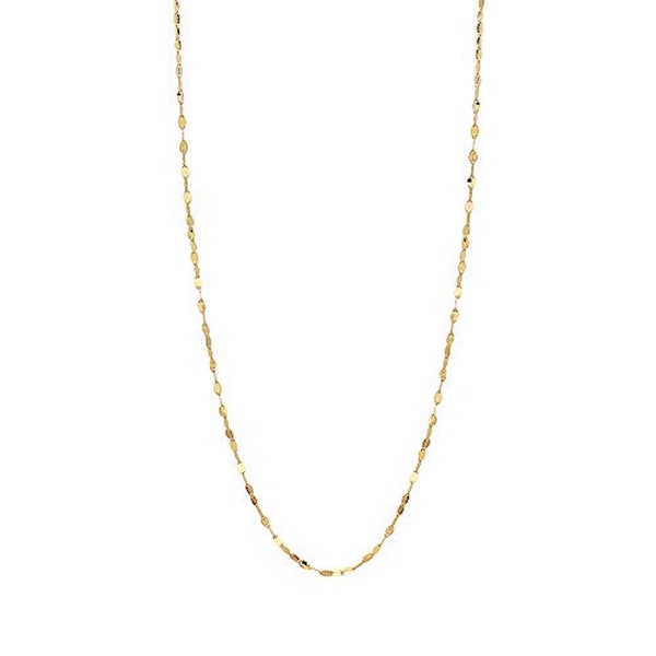 Collar de cadena de espejo con corte de diamante de 2.0 mm de oro macizo de 18 quilates -Oro amarillo- Tamaños unisex 10 "-30