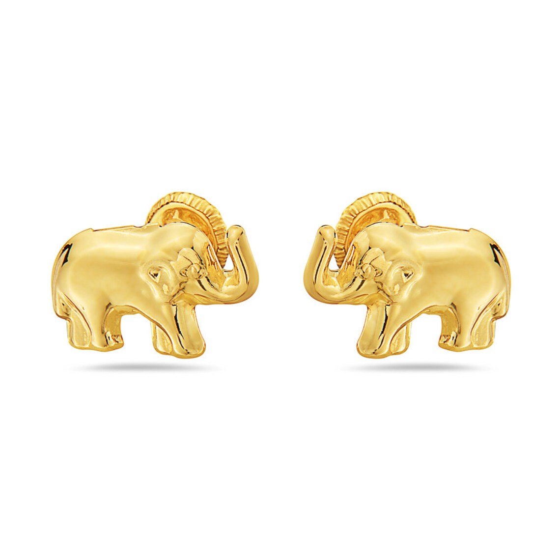 10K Gold Elephant Stud Earrings for Women Available in Two Etsy
