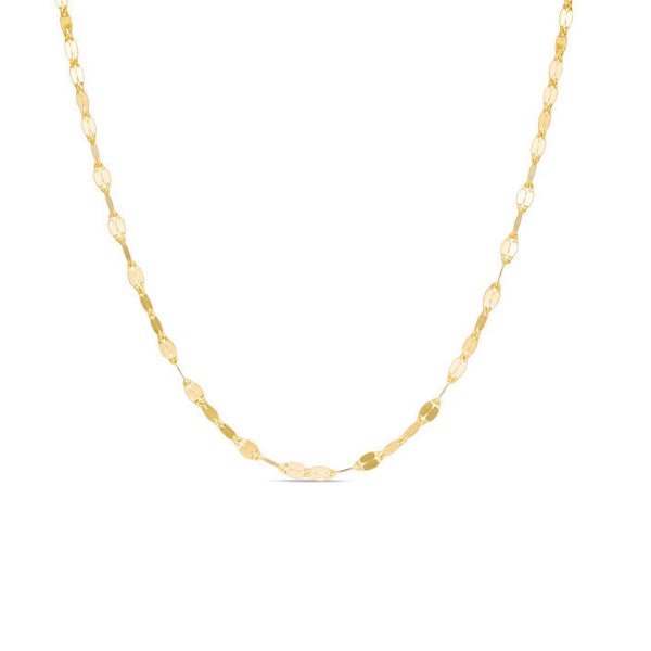 10K Solid Gold 1,0 MM Diamantschliff Spiegel Kette Halskette - Gelb Gold und Rose Gold- Unisex Größen 16 "- 30 ""