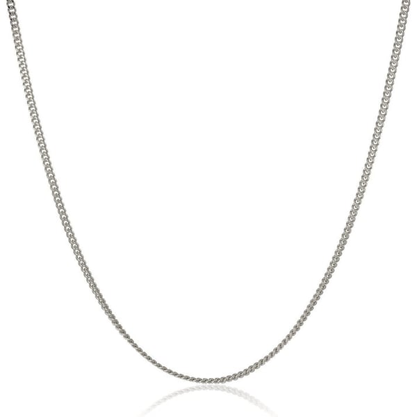 Italian Sterling Silver 2mm Curb Chain Necklace