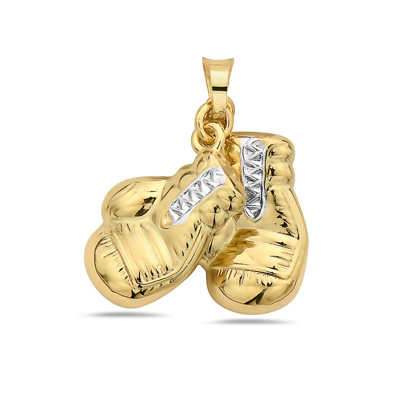 14K Twotoned Gold Boxing Gloves Pendant Etsy