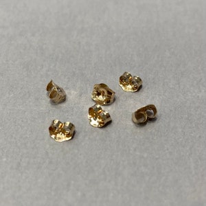 14K Solid Gold 4.5MM Butterfly Earring Backs - Yellow - Set of 3 Pairs- Replacement earring backs