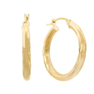 14K Solid Yellow Gold 2mm Round Hoop Earrings