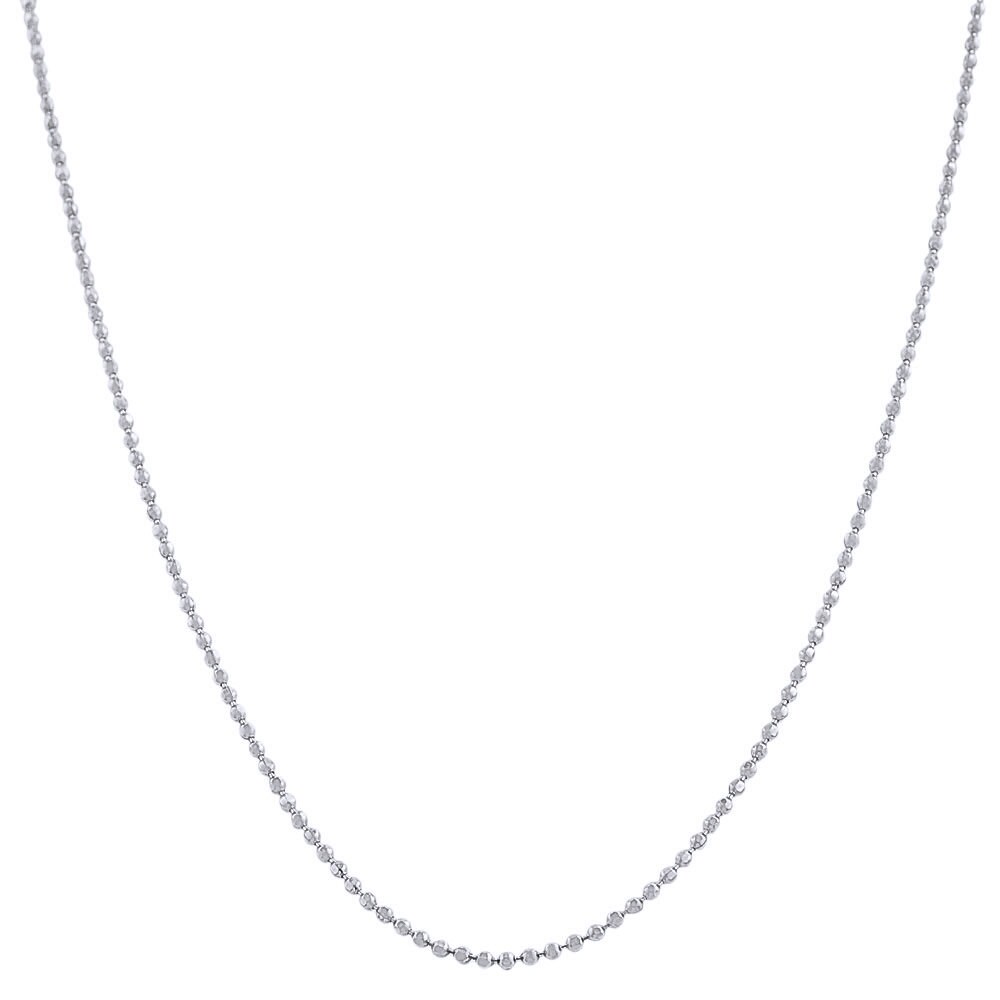 Italian Sterling Silver 2mm Bead Diamond-cut Chain Necklace - Etsy
