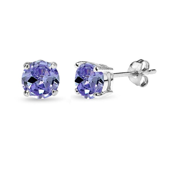 925 Sterling Silver Tanzanite Stud Earrings