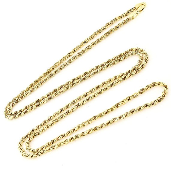 18K Gold 3MM Diamond Cut Rope Chain 