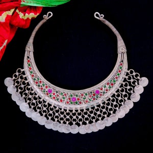 VINTAGE KUCHI TORC - Ornate Afghan Neck-Ring Choker - Old Tribal Jewlry Necklace from Central Asia