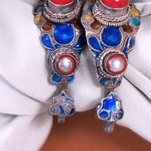 Blue - Ethnic Tribal Tibetan Earrings from Himalaya 05