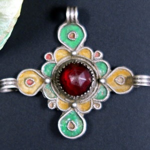 SILVER BEDOUIN CROSS - Old Moroccan Tiznit Silver Berber Pendant - Handcrafted in North Africa
