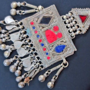 VINTAGE AFGHAN PENDANT - Traditional 2-Part Pendant from Khost Province - Handcrafted Kuchi Tribal Jewelry from Central Asia