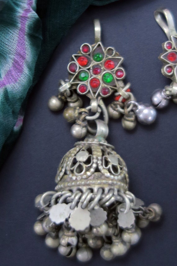 KUCHI EAR ORNAMENTS - Ornate Vintage Afghan Jhumk… - image 4